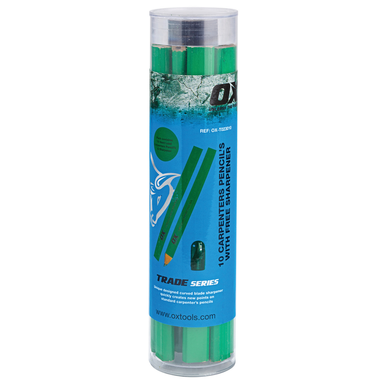 OX Trade Hard Green Carpenters Pencils - 10 pack