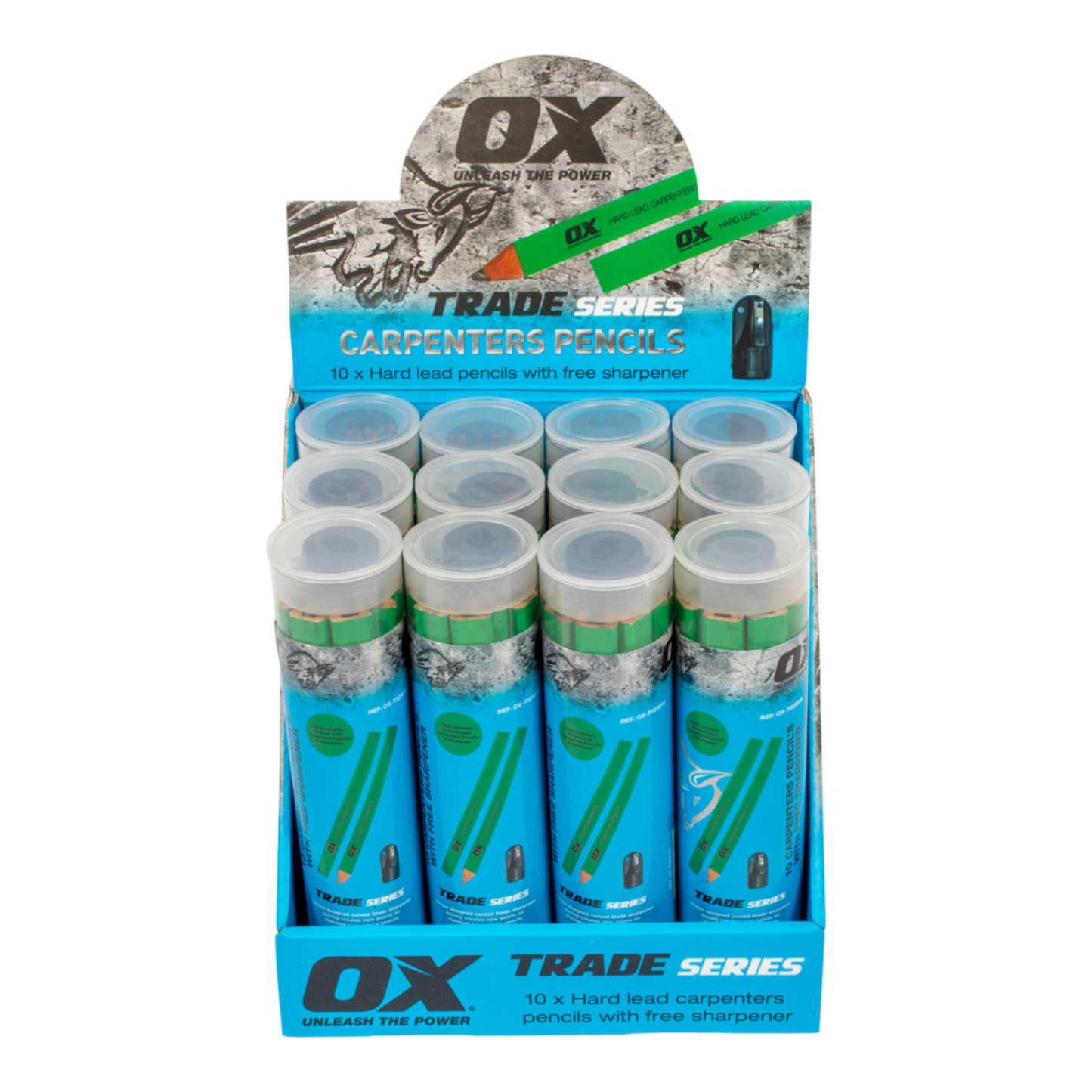 OX Trade Hard Green Carpenters Pencils - 10 pack