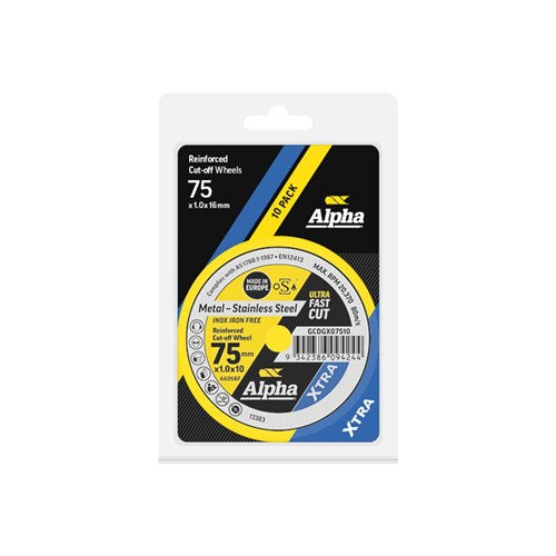 Alpha Cutting Disc XTRA 75 x 1.0mm - Pack 10