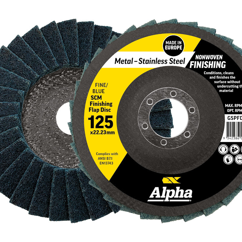 Alpha Flap Disc Surface Finishing 125mm Fine Blue SCM - Each