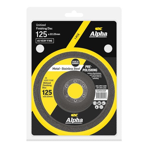 Alpha Unitized Finishing Disc 125mm 4S Very Fine - Each