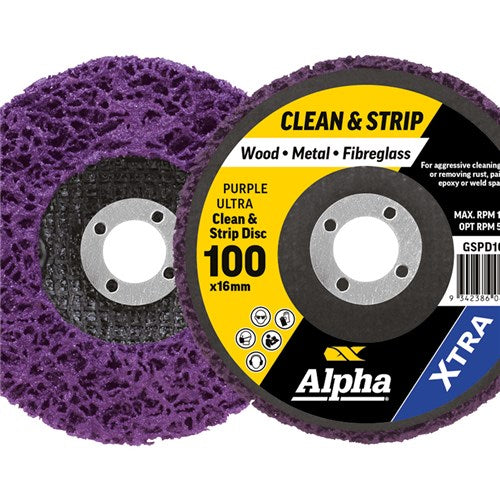 Alpha Clean & Strip Disc 100mm Purple ultra XTRA - Each