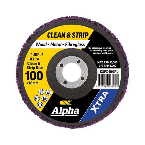 Alpha Clean & Strip Disc 100mm Purple ultra XTRA - Each