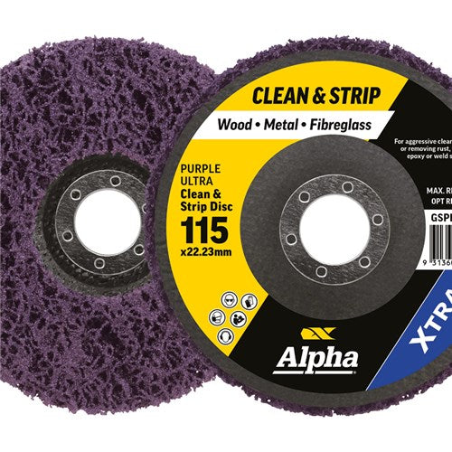 Alpha Clean & Strip Disc 115mm Purple ultra XTRA - Each
