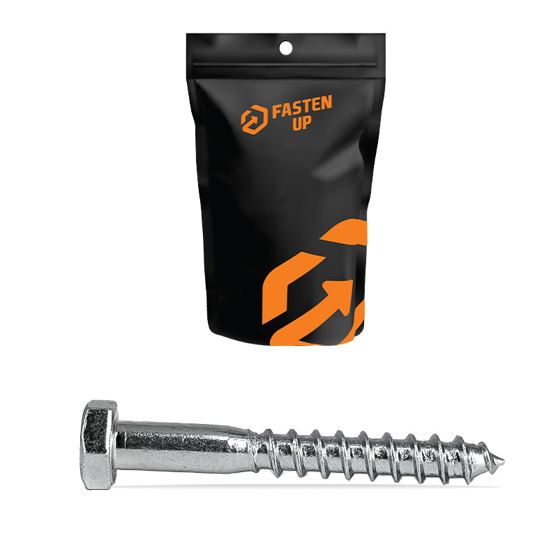 M6 x 75mm Coach Screws 316 Stainless - Pack 5