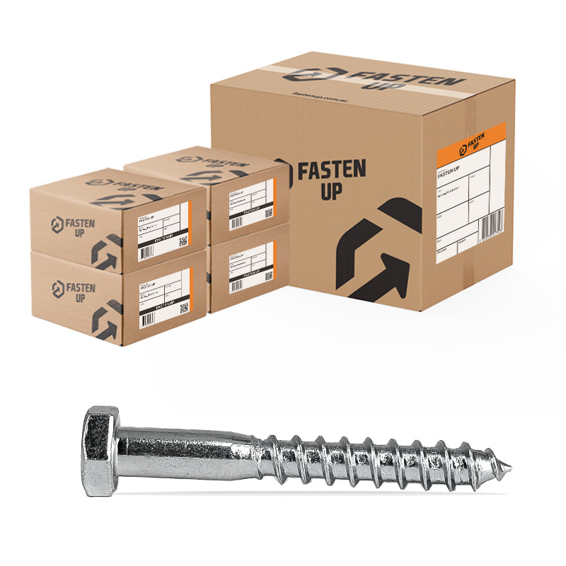 M12 x 100mm Coach Screws 316 Stainless - Carton 100
