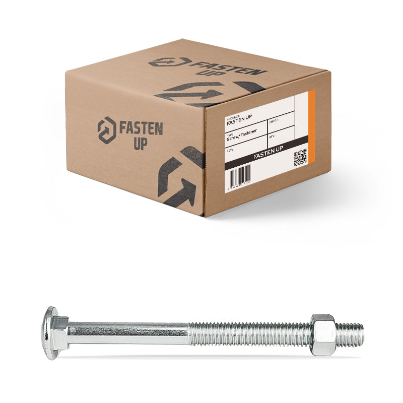 M12 x 50mm Coach Bolts & Nuts Zinc - Box 50