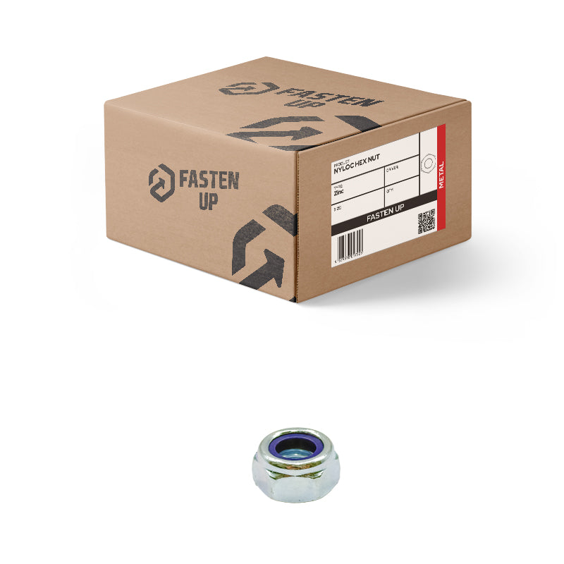 M6 Nylock Nuts Grade 8 Zinc Plated Box of 500