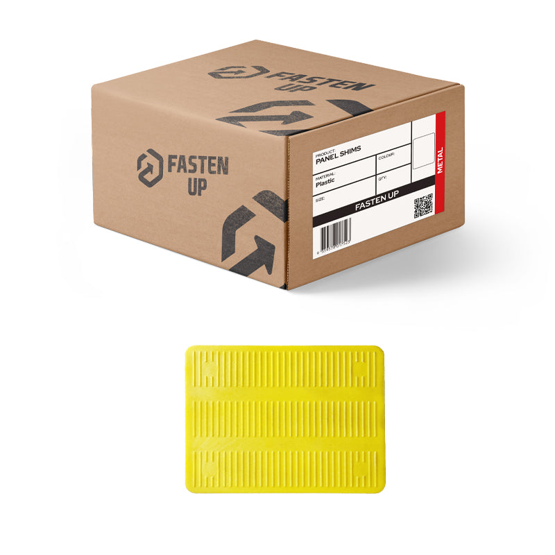Plastic Packing Shims - Panel Shim Half - 75 x 5mm - Yellow - Pack 100