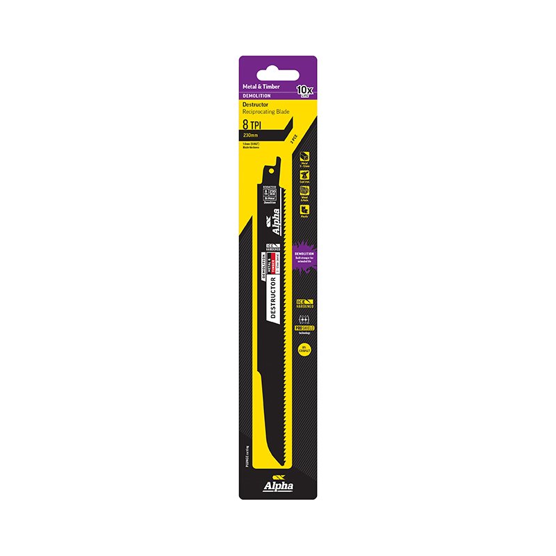 Destructor Demolition - Metal and Timber - 230mm Recip Blade - 2 pack