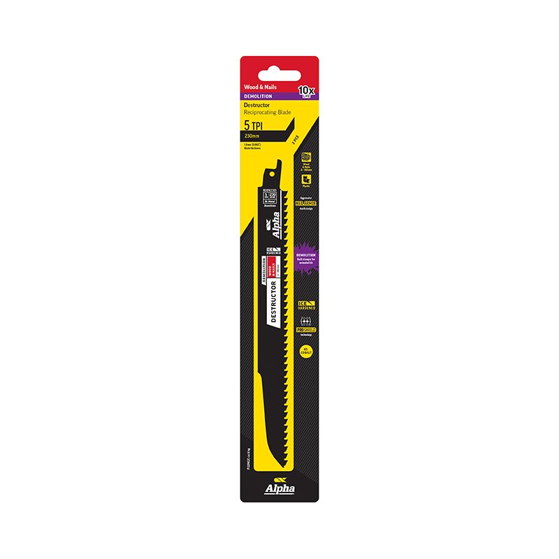 Destructor Demolition - Timber and Nails - 230mm Recip Blade - 2 pack