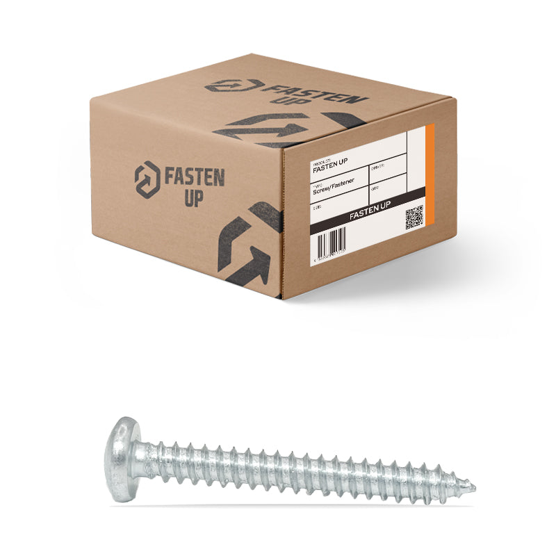 8g x 25mm (1") Self Tapping Screws Pan Zinc - Box 1000