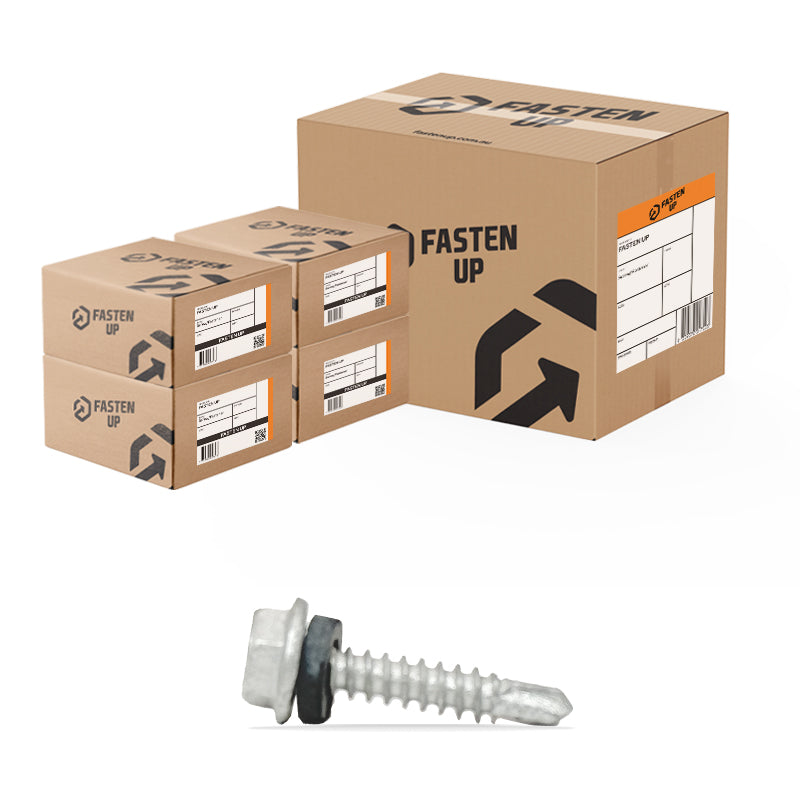 10G x 25mm Metal Roofing Tek Screws - Carton 4000