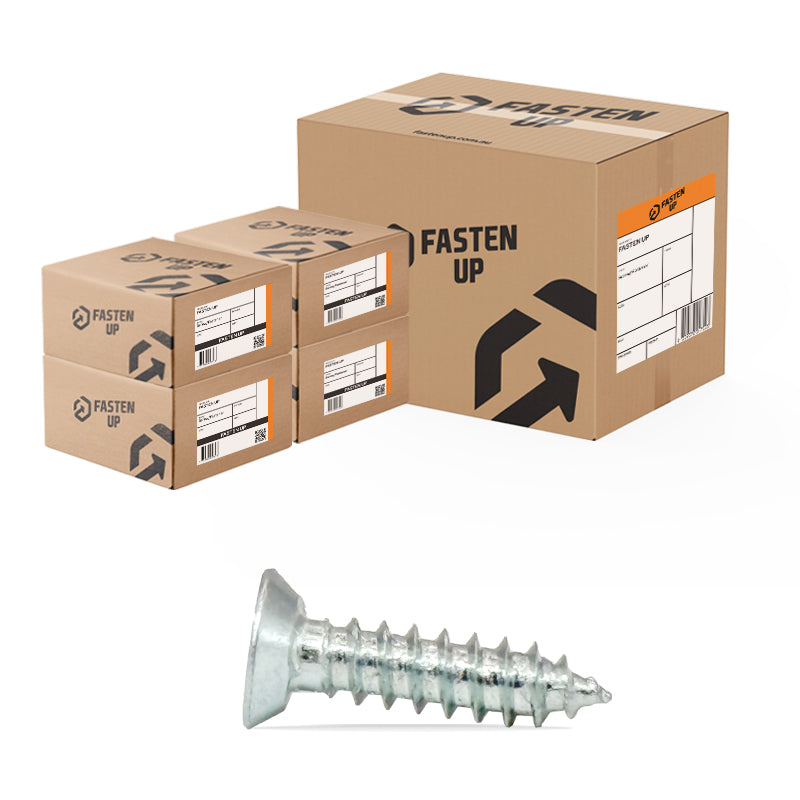 10g x 25mm (1") Undercut Self Tapping Screws Zinc - Carton 4000