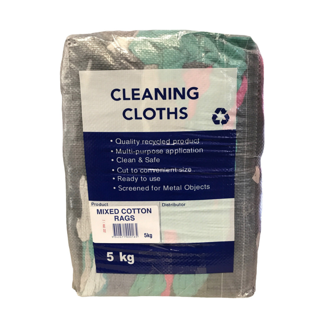 5kg Bag of Cleaning Cloth Rags Mixed Cotton