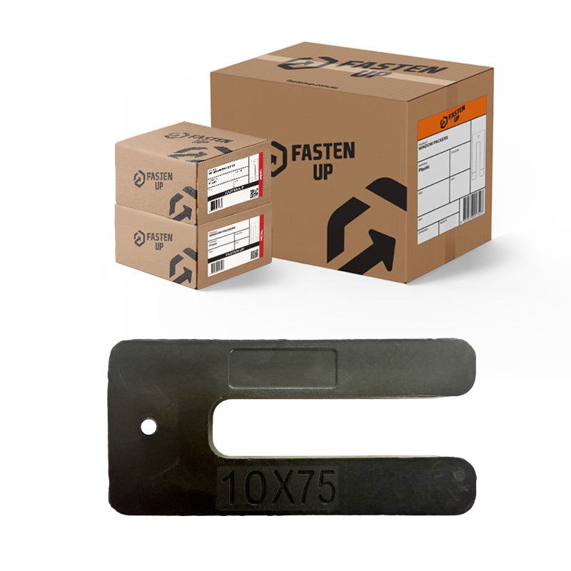 Plastic Window Packer - Horseshoe - 75 x 10mm - Black - Box 400