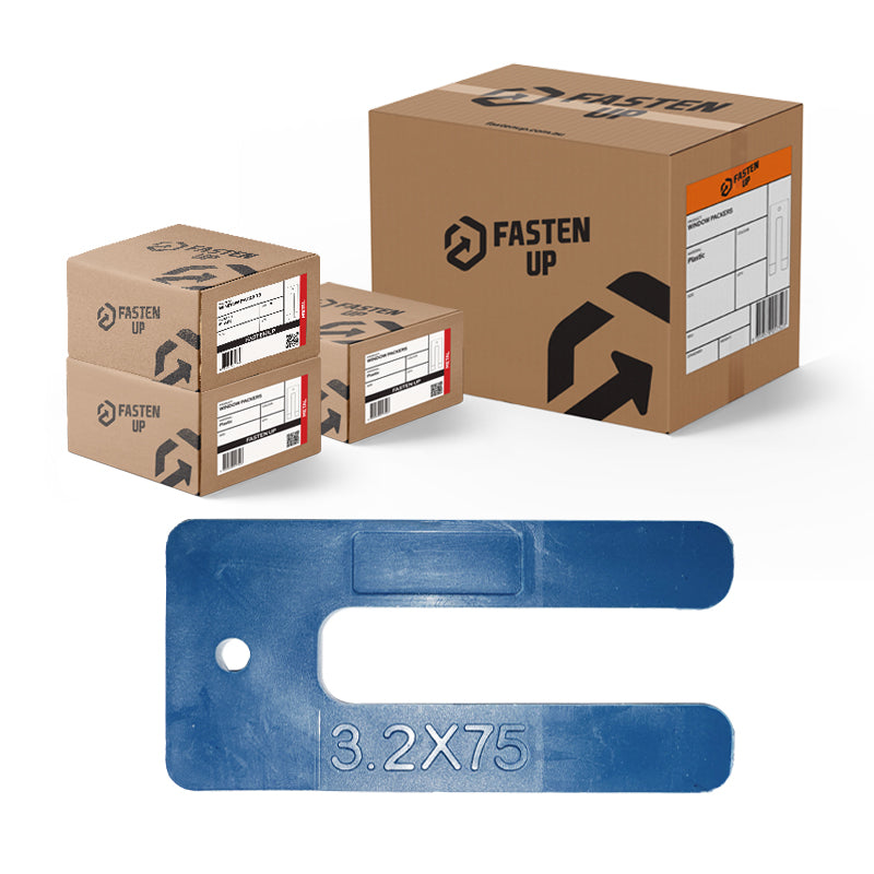 Plastic Window Packer - Horseshoe - 75 x 3.2mm - Blue - Box 800