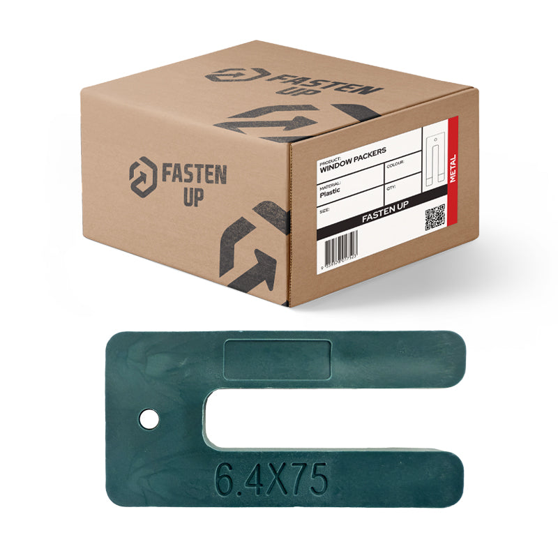 Plastic Window Packer - Horseshoe - 75 x 6.4mm - Green - Pack 100