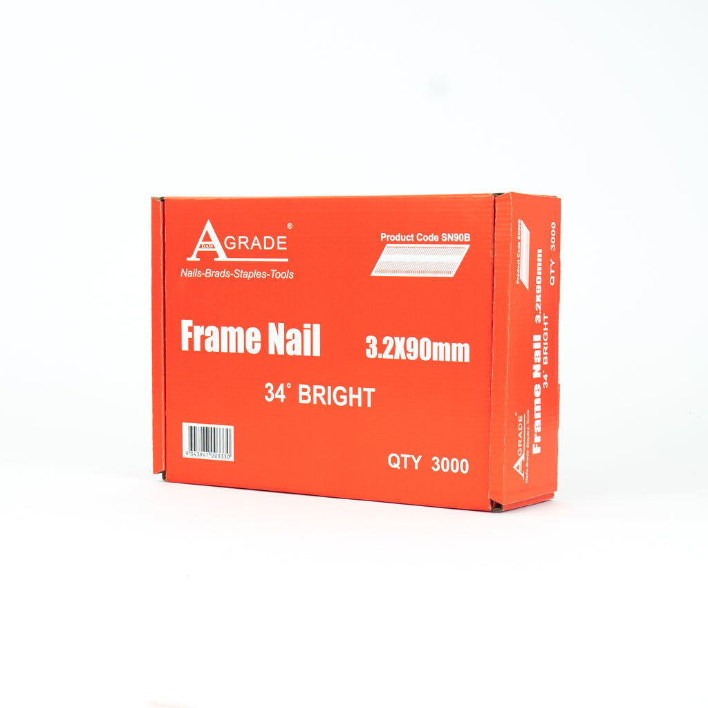 Framing Nails 34° x 90mm Bright Steel [3000]