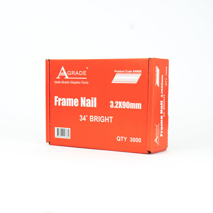 Framing Nails 34° x 90mm Bright Steel [3000]