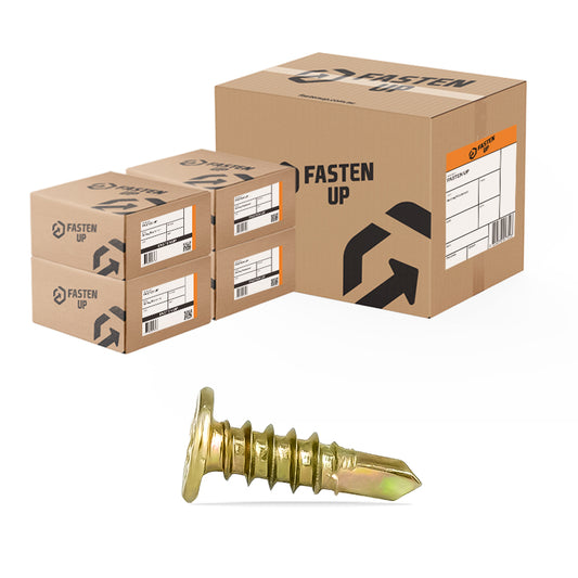 10G x 16mm Flat Head Metal Tek Zinc - Carton 8000