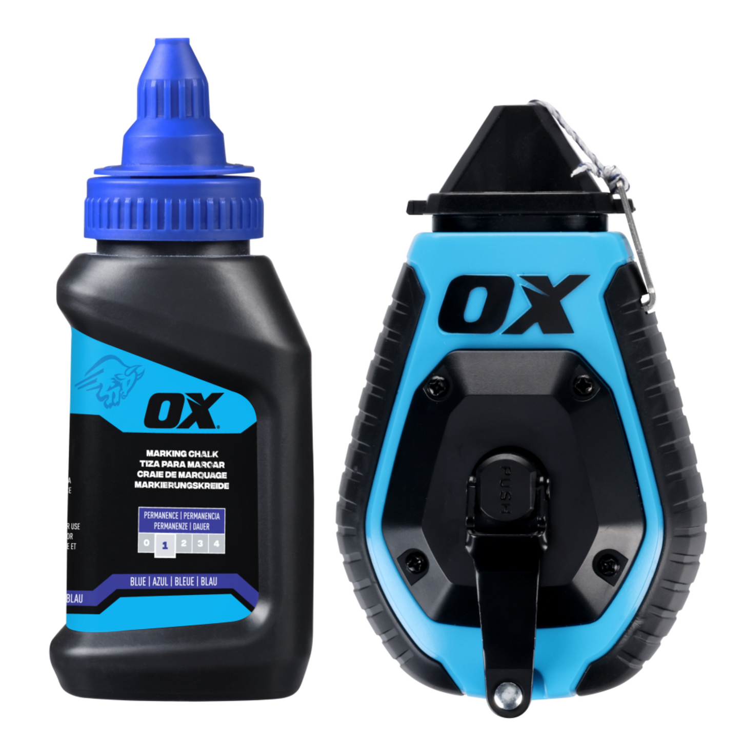 OX Trade 30m/100′ ABS Chalk Reel w/ Grip Value Pack – Standard Bold Line / 6:1 Gear Ratio
