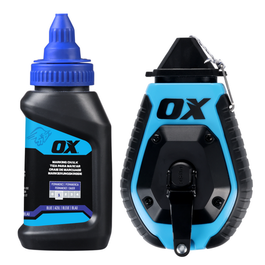 OX Trade 30m/100′ ABS Chalk Reel w/ Grip Value Pack – Standard Bold Line / 6:1 Gear Ratio