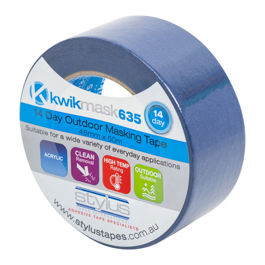 Kwikmask 635 Blue Outdoor Masking Tape - 48mm x 50m