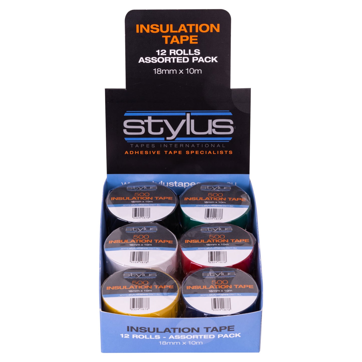 Stylus 500 Electrical Insulation Tape – Multi Purpose Assorted 12-Roll Pack