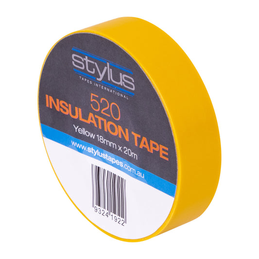 Stylus 520 Electrical Insulation - Yellow Tape - 18mm x 20m