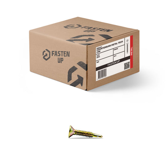 10G x 25mm Metal Tek CSK Zinc Plate -  Box 500