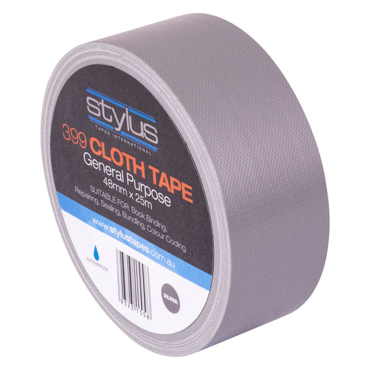 Stylus 399 Multi Purpose (NR) Cloth Tape Silver 48mm x 25m
