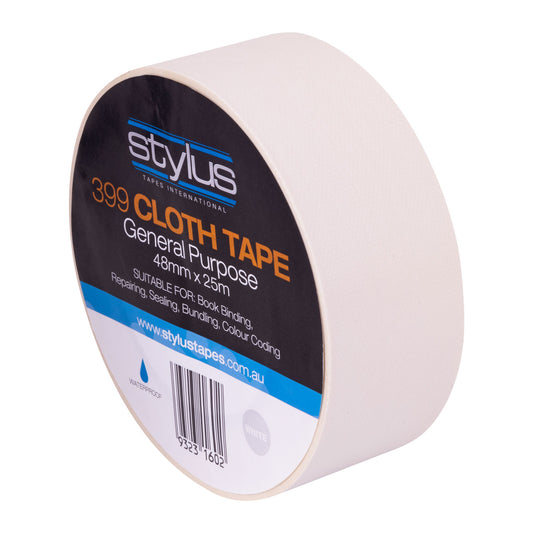 Stylus 399 Multi Purpose (NR) Cloth Tape White 48mm x 25m