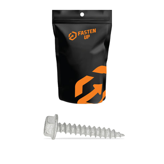 14g x 25mm Hex Head Type 17 Self Drill Wood Screws Galvanised Pack 50