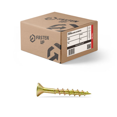 8G x 35mm Chipboard Woodscrews PH2 Countersunk Zinc - Box 500