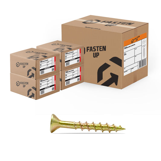 8G x 65mm Chipboard Woodscrews PH2 Countersunk Zinc - Carton 2000