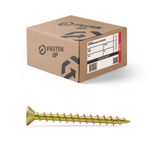 10G x 100mm Chipboard Woodscrews PH2 Countersunk Zinc - Box 500
