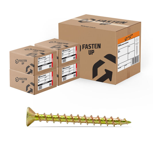 10G x 100mm Chipboard Woodscrews PH2 Countersunk Zinc - Carton 2000
