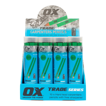 OX Trade Hard Green Carpenters Pencils - 10 pack