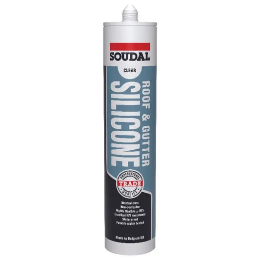 Soudal Trade Roof and Gutter Silicone Clear 300ml