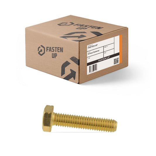 M5 x 20mm Brass Hex Bolt Full Thread - Box 100