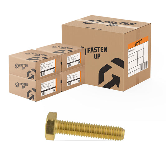 M5 x 20mm Brass Hex Bolt Full Thread - Carton 400