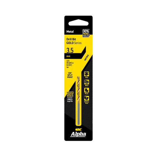 Alpha 3.5mm Jobber Drill Bit  - Gold Series