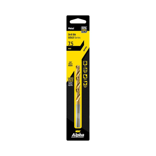 Alpha 7.5mm Jobber Drill Bit  - Gold Series