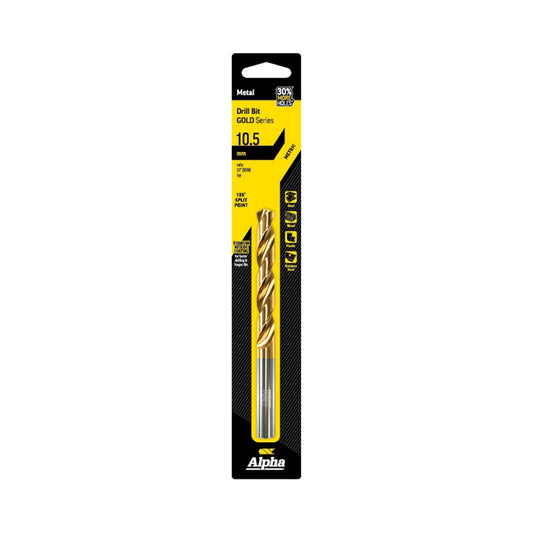 Alpha 10.5mm Jobber Drill Bit  - Gold Series
