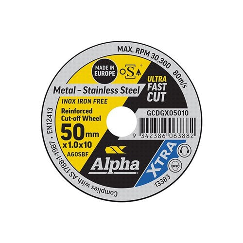 Alpha Cutting Disc XTRA 50 x 1.0mm - Pack 5