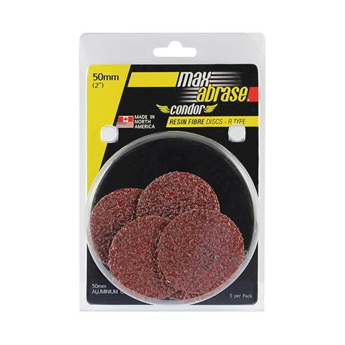 Alpha R Type Resin Fibre Disc 50mm A60 Grit AIOx - Pack 5