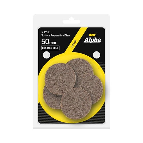Alpha R Type Surface Prep Disc 50mm Coarse / Gold - Pack 5