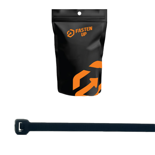 4.8mm x 300mm Cable Ties Black - Pack 100