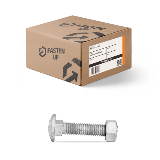M8 x 150mm Coach Bolts & Nuts Galvanised - Box 50